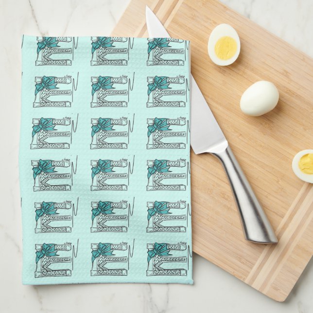 Brooklyn Bridge New York NYC Blue Hanukkah Holiday Towel (Quarter Fold)