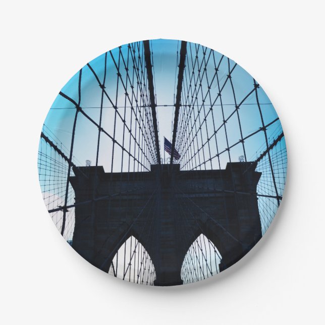 Brooklyn Bridge, New York Paper Plates (Front)