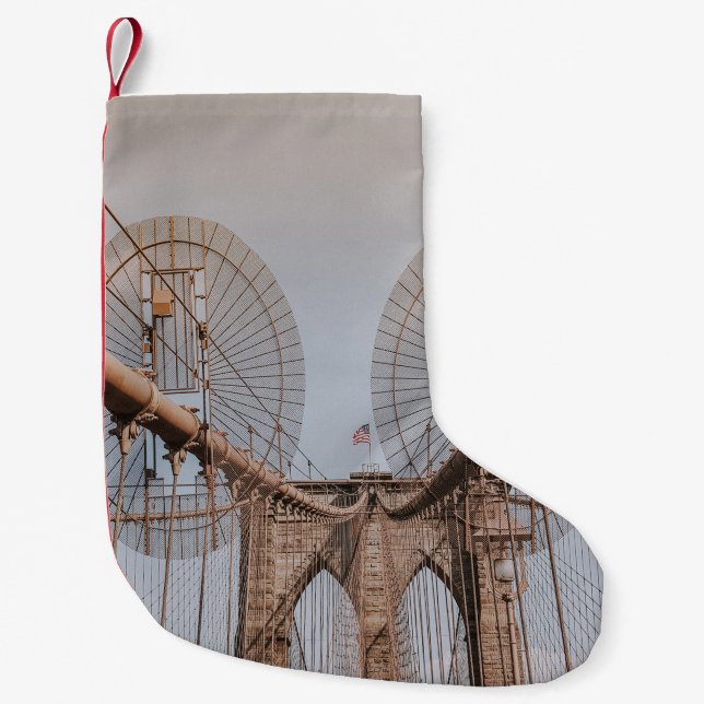 BROOKLYN BRIDGE NEW YORK SMALL CHRISTMAS STOCKING (Front)