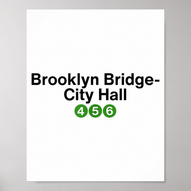 Brooklyn Bridge New York Subway Station Signs, Nyc Poster (Front)