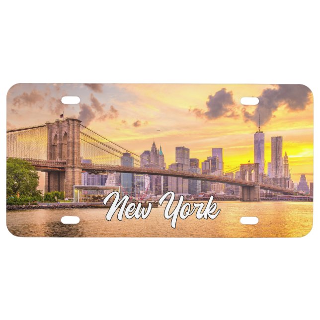 Brooklyn Bridge, New York, USA License Plate (Front)