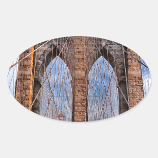 Brooklyn Bridge New York USA Oval Sticker