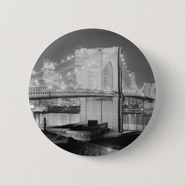 Brooklyn Bridge New York USA Pinback Button (Front)