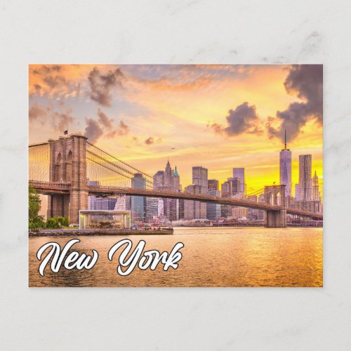 Brooklyn Bridge New York USA Postcard