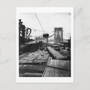 Brooklyn Bridge New York Vintage 1878 Photo Postcard