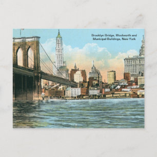 Brooklyn Bridge, New York Vintage Postcard