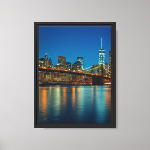 Brooklyn Bridge Night Lights Canvas Print