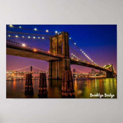 Brooklyn Bridge  Night Lights Poster