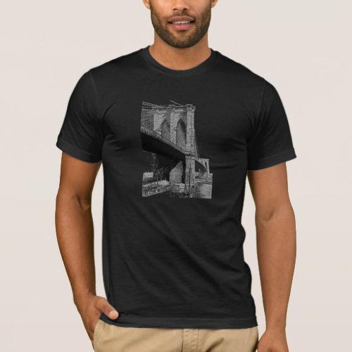 Brooklyn Bridge Night waterfront T_Shirt