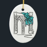 Brooklyn Bridge NYC Christmas Hanukkah Holiday Ceramic Ornament<br><div class="desc">Features an original marker illustration of a classic NYC landmark, the Brooklyn Bridge, "dressed up" for the holiday season. Ideal for celebrating Christmas or Hanukkah! This illustration is also available on other products. Don't see what you're looking for? Need help with customization? Contact Rebecca to have something designed just for...</div>
