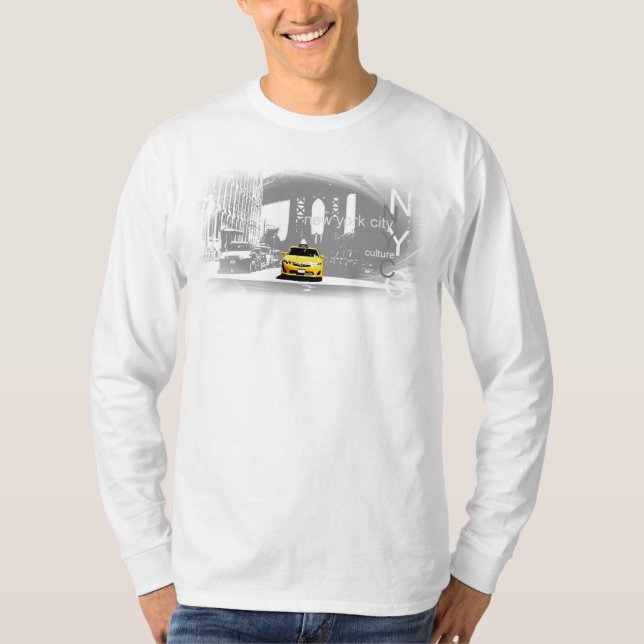 Brooklyn Bridge Nyc New York City Yellow Taxi T-Shirt (Front)