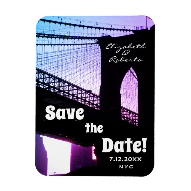 Brooklyn Bridge NYC Save the Date Magnet (Vertical)