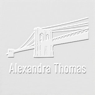 Brooklyn Bridge NYC Silhouette Name Monogram Embosser
