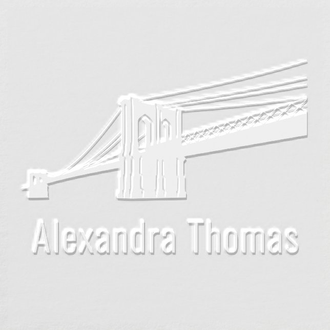 Brooklyn Bridge NYC Silhouette Name Monogram Embosser (Design)