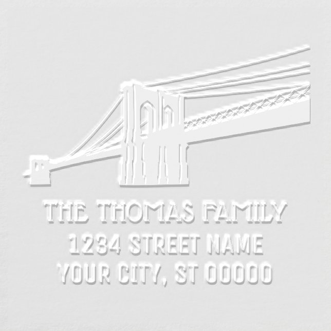 Brooklyn Bridge NYC Silhouette Name Return Address Embosser (Design)