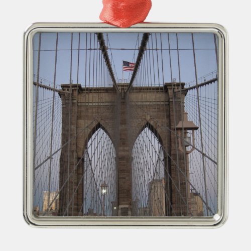 Brooklyn Bridge NYC Sun_rise on Christmas Eve Metal Ornament