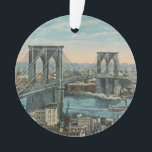 Brooklyn Bridge Ornament<br><div class="desc">It's a vintage,  postcard of the Brooklyn Bridge repurposed as an ornament.  You can purchase it as is or change the image on the back or omit the back image all-together.</div>