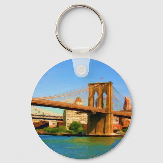 Brooklyn Bridge Painting Keychain (Front)