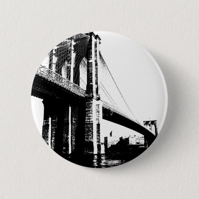 Brooklyn Bridge Pinback Button (Front)