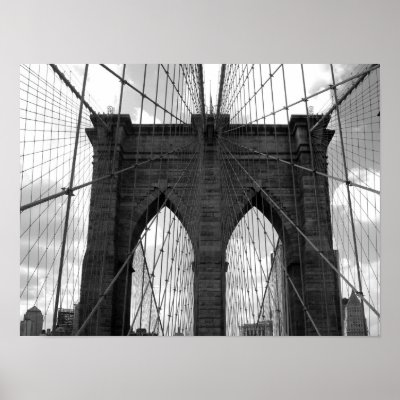 Brooklyn Bridge Wall Art new york brooklyn bridge black white poster | zazzle Brooklyn Bridge Wall Art new york brooklyn bridge black white poster | zazzle