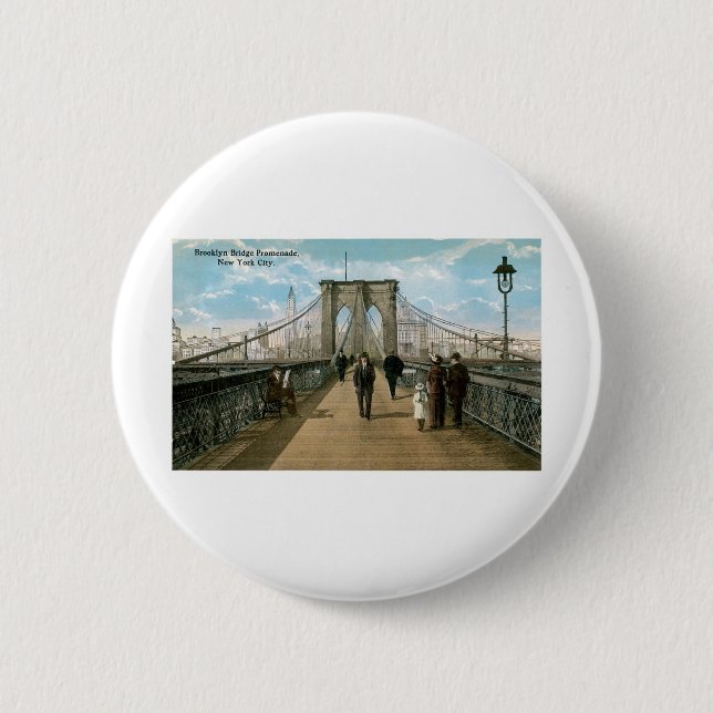 Brooklyn Bridge Promenade, New York City Button (Front)