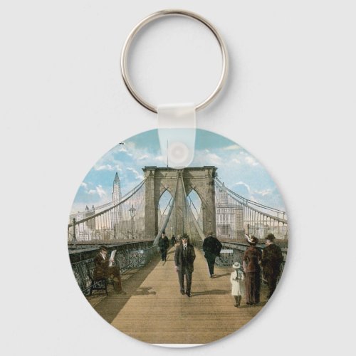 Brooklyn Bridge Promenade New York City Keychain