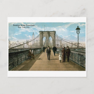 Brooklyn Bridge Promenade, New York City Postcard