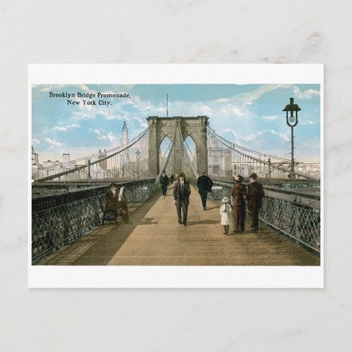 Brooklyn Bridge Promenade New York City Postcard