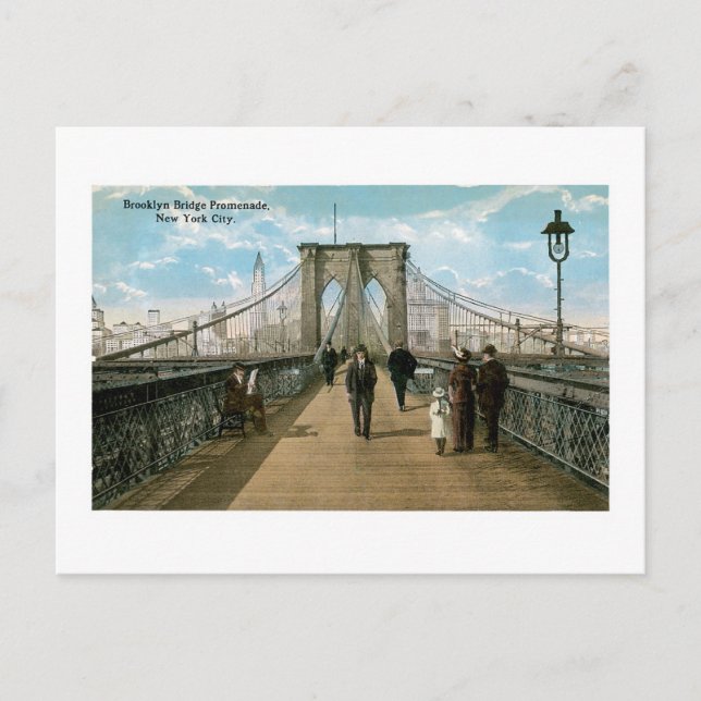 Brooklyn Bridge Promenade Postcard (Front)