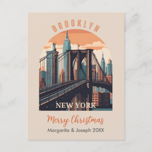 Brooklyn Bridge Retro New York Postcard