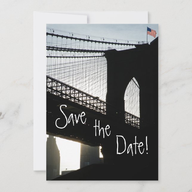 Brooklyn Bridge Save the Date Cards (Front)