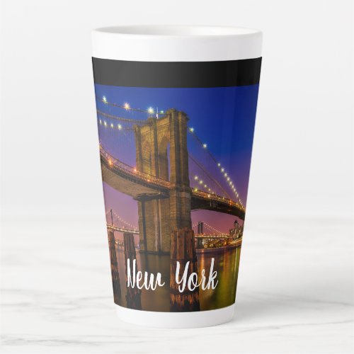 Brooklyn Bridge Scenic Night View Latte Mug