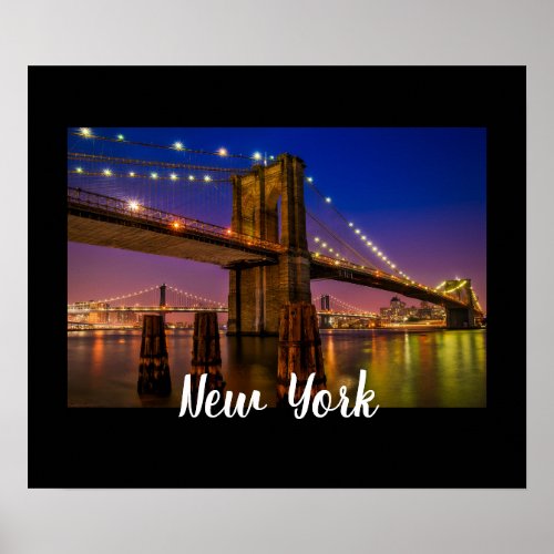 Brooklyn Bridge Scenic Night View Poster