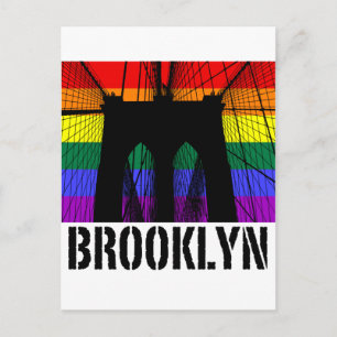 Brooklyn Bridge silhouette pride 2 Postcard