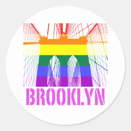 Brooklyn Bridge silhouette pride Classic Round Sticker