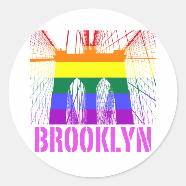Brooklyn Bridge silhouette pride Classic Round Sticker (Front)