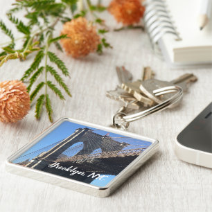 Brooklyn Bridge Sky New York City NYC Photography Keychain