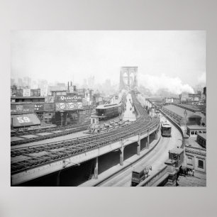 Brooklyn Bridge Terminal, 1903. Vintage Photo Poster