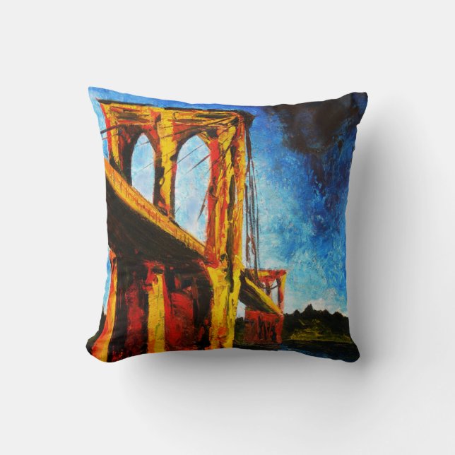 Brooklyn Bridge to Utopia 2009 Throw Pillow (Front)