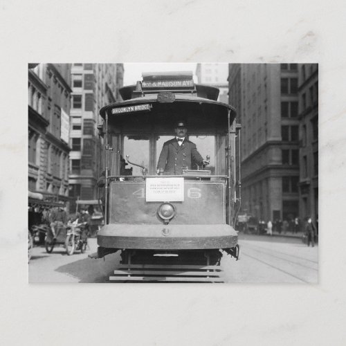 Brooklyn Bridge Trolley 1915 Postcard