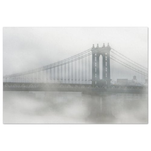 Brooklyn bridge under fog New York Tissue Paper