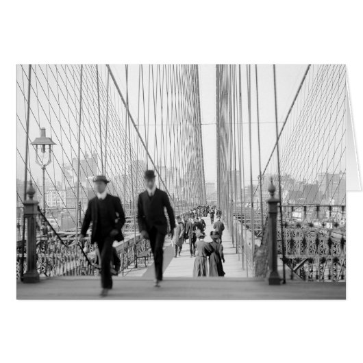 Brooklyn Bridge Walkway, 1905 Cards (Front Horizontal)
