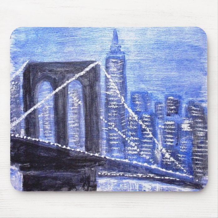 Brooklyn Bridge Winter Night Mouse Pad