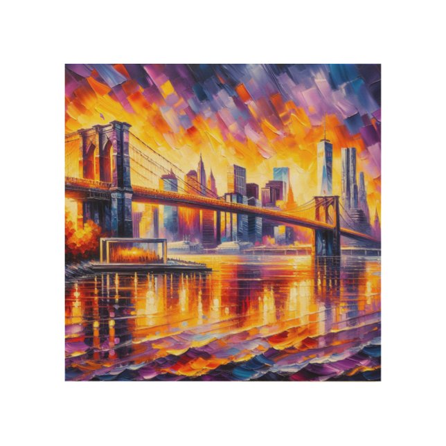 BROOKLYN BRIDGE  WOOD WALL ART (Front)