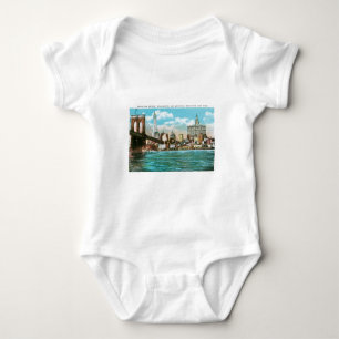 Brooklyn Bridge, Woolworth and Municipal... Baby Bodysuit