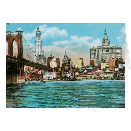 Brooklyn Bridge, Woolworth and Municipal... Cards (Front Horizontal)