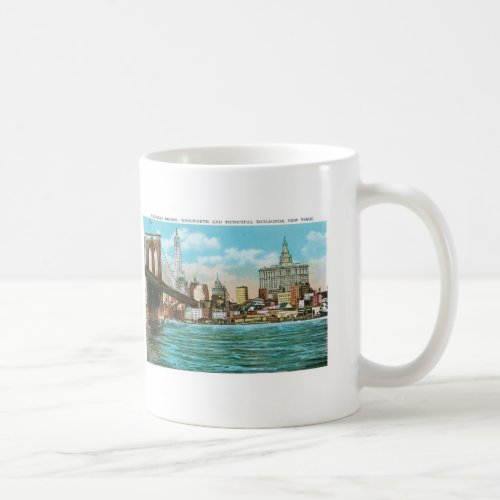 Brooklyn Bridge Woolworth and Municipal Coffee Mug