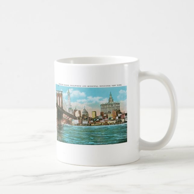Brooklyn Bridge, Woolworth and Municipal... Coffee Mug (Right)