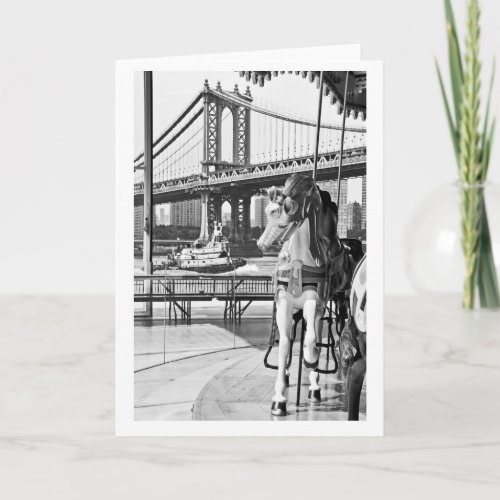 Brooklyn Carousel Horse by East River folded note Note Card