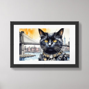 BROOKLYN CAT 2 FRAMED ART